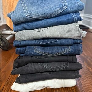 NINE pairs of like new Denim. 7 for All Mankind, Zara, Madewell